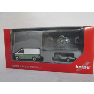 VW T6 Kasten mit Anhänger und Vespa "Spedition Wandt"Herpa 1:87 092760