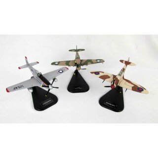 Italeri Flugzeugmodelle "ALLIERTE" P-40, Spitfire, F-51D Maßstab 1:100 im Set