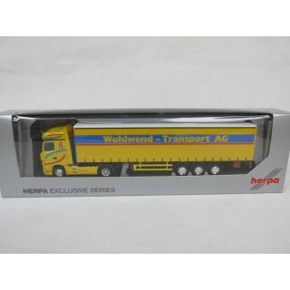 Mercedes-Benz Actros Bigspace Gardinenplanen-Sattelzug "Wohlwend"Herpa 1:87 927673