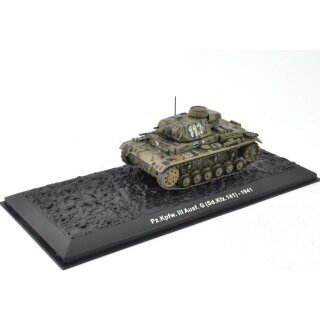 Panzer III 1/72 Panzer Die-Cast Fertigmodell in Vitrine