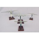 Flugzeug Geschenkset 4 silbernen Fliegern von Fokker /...