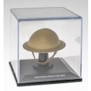 Historischer Model Helm 1:5 britischer Stahl Helm Mark II 1938 in Vitrine