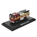 MAN Pump Ladder Feuerwehrfahrzeug in 1:72 mit Vitrine