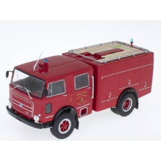 Die Cast Feuerwehrauto OM 150 Autopompa Tankwagenpumpe Italien 1968 Fertigmodell Metall 1:43  (ohne Magazin)