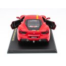 Ferrari Collection Ferrari 488 GTB   1972  Fertigmodell aus Metall mit Vitrine Maßstab 1:24