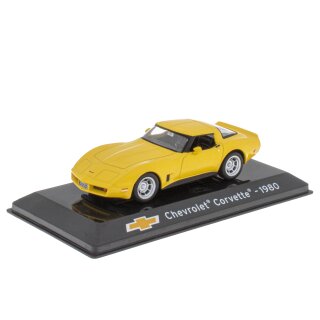 Die Cast Metall Chevrolet Corvette  1980 in Vitrine Maßstab  1:43