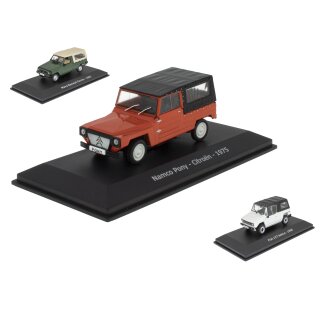 Beach Buggy 3 er Set Renault/ Citroen/Fiat Fertigmodell mit Vitrine im  Maßstab 1:43